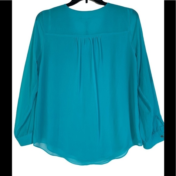 🌸2/$25 NWT Calvin Klein Aqua Semi-sheer Layered Top Blouse - Picture 2 of 6